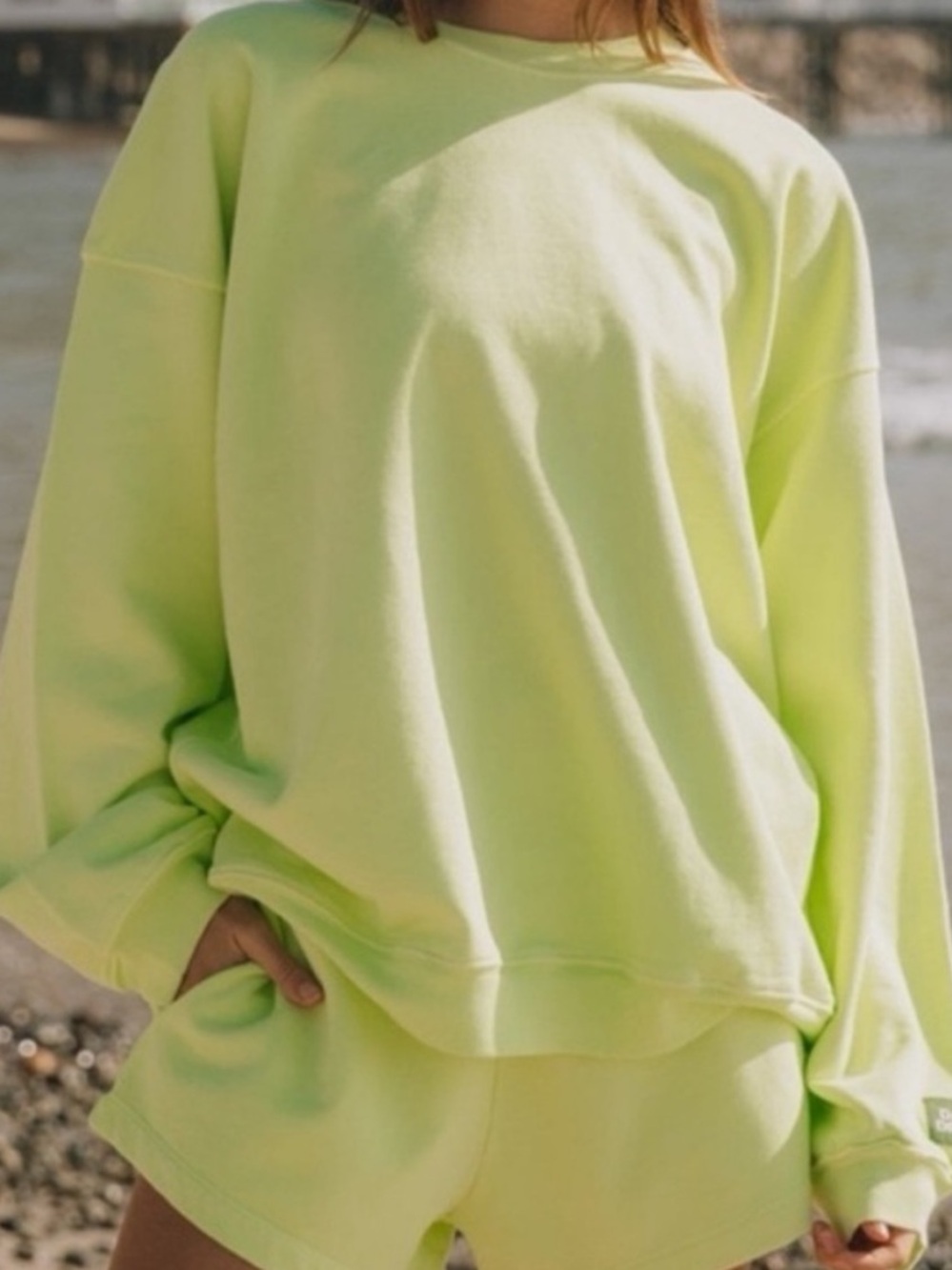 Daily Drills Oversized Crew Sweatshirt - Zilker Green Size M/L NWT - Picture 3 of 12
